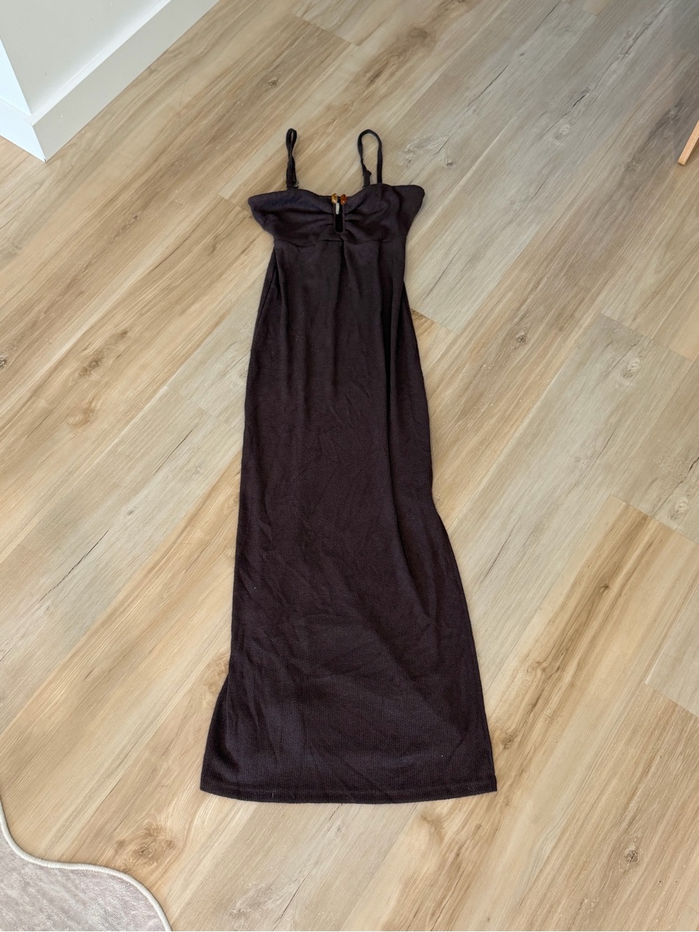 Women's Brown Spaghetti-Strap Maxi Dress